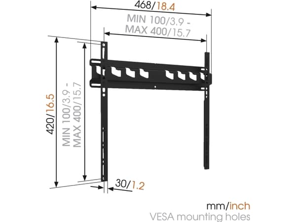 Vogel's MA3000 - Kiinteä TV-seinäkiinnike, 100 x 200,200 x 100,200 x 200,200 x 300,300 x 200,300 x 300,300 x 100,400 x 200,400 x 400,400 x 300 , Laji