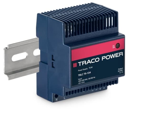 TracoPower TBLC 75-124 Strømforsyning til DIN-skinne (DIN-rail) 3100 mA 75 W +28 V/DC 1 stk