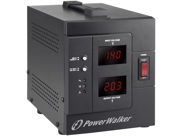 PowerWalker AVR 1500/SIV - Automatisk spenningsregulator - AC 230 V - 1200 watt - 1500 VA - utgangskontakter: 2 - svart