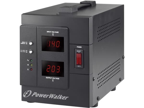 PowerWalker AVR 1500/SIV - Automatisk spenningsregulator - AC 230 V - 1200 watt - 1500 VA - utgangskontakter: 2 - svart