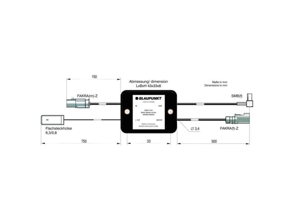 Blaupunkt Bil-antenne-adapter SMBA-(FAKRA) Z stik 2006017472611