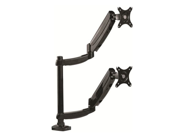 Fellowes Platinum Monitor Arm - Monteringssats - justerbar arm - för 2 monitorer - svart - skärmstorlek: upp till 27 tum - disk-monteringsbar