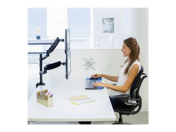 Fellowes Platinum Monitor Arm - Monteringssats - justerbar arm - för 2 monitorer - svart - skärmstorlek: upp till 27 tum - disk-monteringsbar