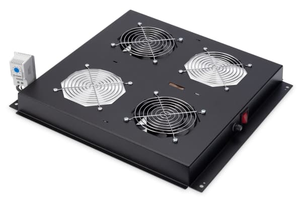 Digitus DN-19 FAN-2 - Fläktbricka för stativ - med 2 kylfläktar, termostat - svart, RAL 9005 - 19"