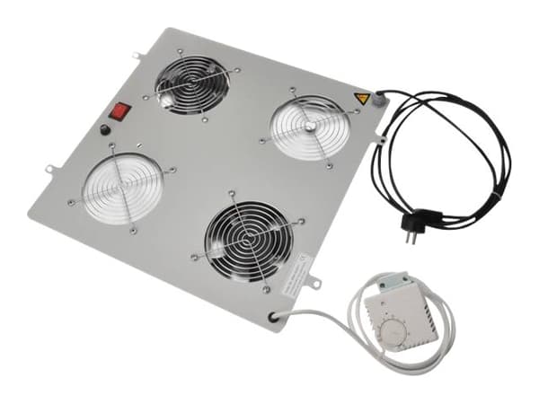 Digitus DN-19 FAN-2 - Systemviftebrett - med 2 kjølevifter, termostat - svart, RAL 9005 - 19"