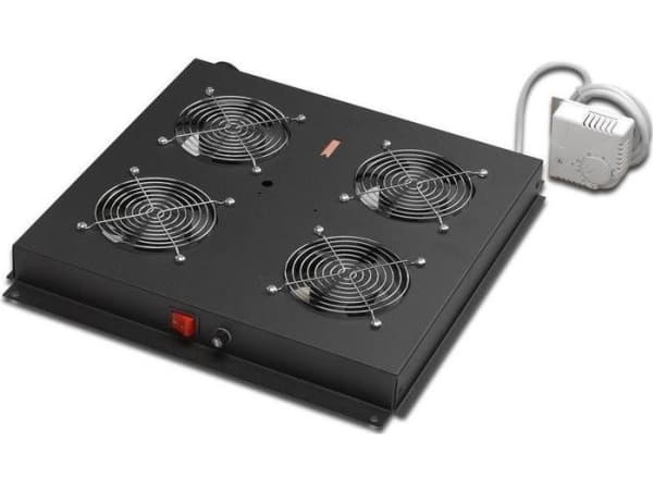 Digitus DN-19 FAN-4-B-N - Racktak med 2 vifter - med 4 kjølevifter - svart, RAL 9005 - 19"