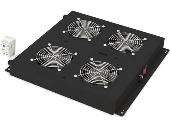 Digitus DN-19 FAN-4-B-N - Racktak med 2 vifter - med 4 kjølevifter - svart, RAL 9005 - 19"
