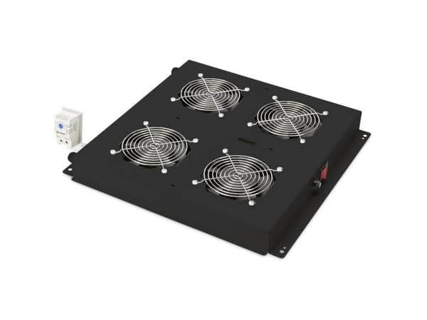 Digitus DN-19 FAN-4-B-N - Racktak med 2 vifter - med 4 kjølevifter - svart, RAL 9005 - 19"