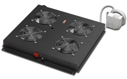 Digitus DN-19 FAN-4-B-N - Racktak med 2 vifter - med 4 kjølevifter - svart, RAL 9005 - 19"