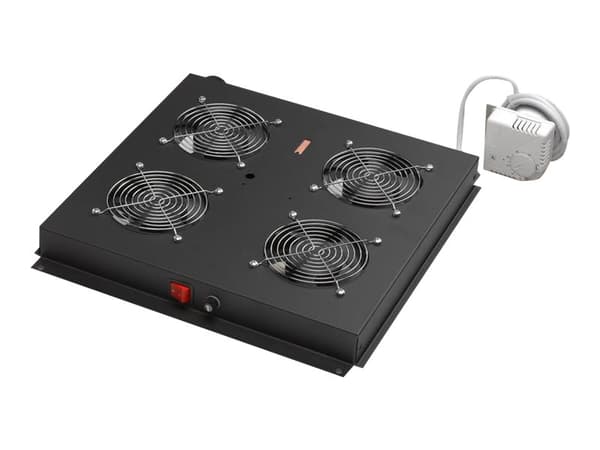 Digitus DN-19 FAN-4-B-N - Racktak med 2 vifter - med 4 kjølevifter - svart, RAL 9005 - 19"
