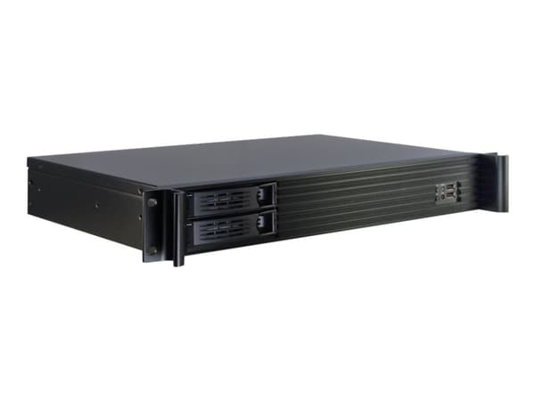 Inter-Tech 1.5U-1528L - Rackmonterbar - 1.5U - mini-ITX - hot-swap - ingen strømforsyning (FlexATX) - USB Sort