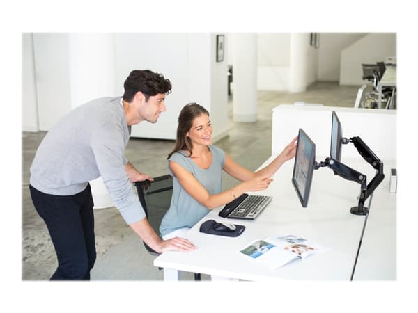 Fellowes Platinum Series Dual Monitor Arm - Monteringssats - justerbar arm - för 2 monitorer - aluminium - svart - skärmstorlek: upp till 27 tum - di