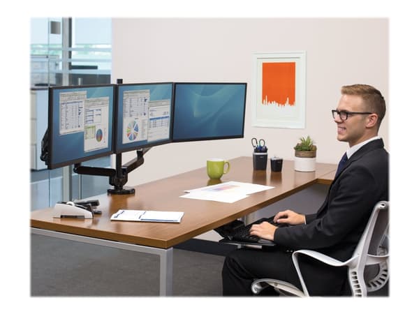 Fellowes Platinum Series Triple Arm - Monteringssett - justerbar arm - for 3 skjermer - aluminium - svart - skjermstørrelse: inntil 27" - skrivebords