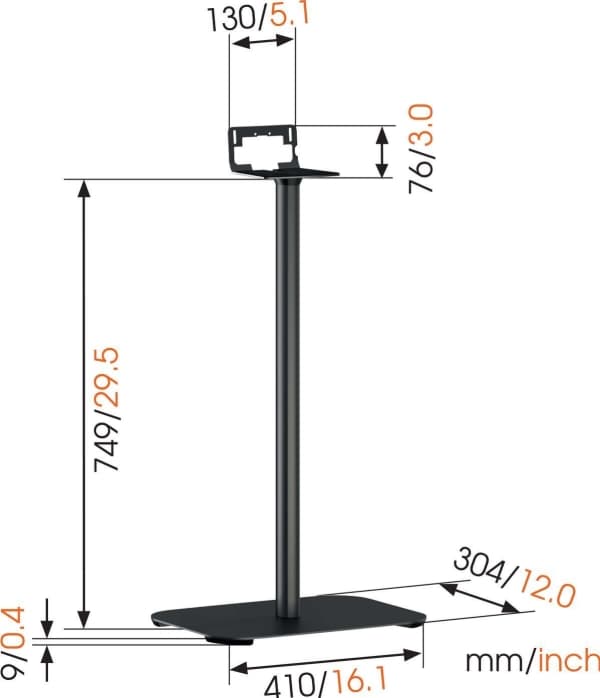 Vogel's Sound 3305 - Stativ - for høyttaler(e) - svart - plassering på gulv