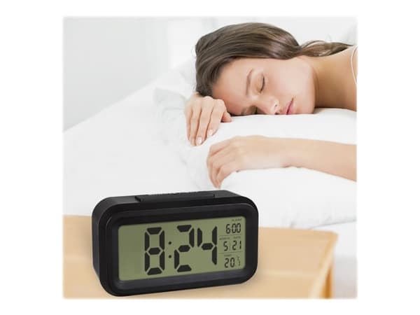 TFA LUMIO - Alarmklokke - rektangulær - elektronisk - skrivebord - svart
