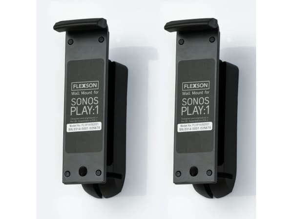 Flexson S1-WMX2 - Konsol - för högtalare - svart - väggmonterbar (paket om 2) - för Sonos One (svart)