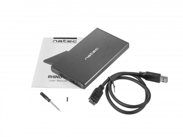 NATEC NKZ-0941, HDD/SSD-kabinett, 2.5", Serial ATA II, Serial ATA III, 6 Gbit/s, USB-tilkobling, Sort
