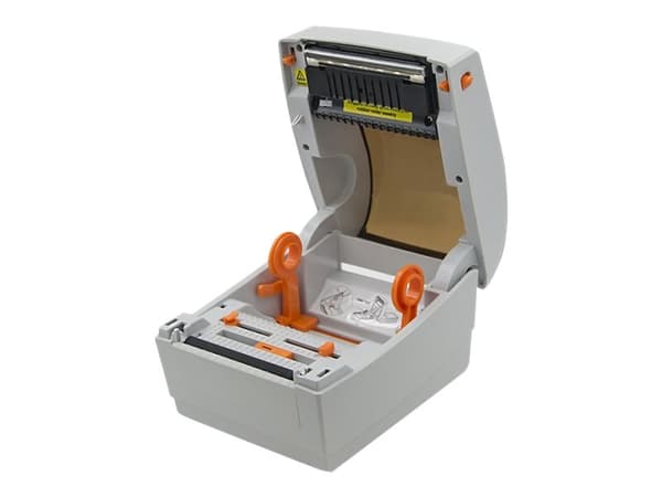 Qoltec 50243 - Etikettskriver - direktetermisk / termisk overføring - Rull (12 cm) - 203 dpi - inntil 127 mm/sek - USB 2.0, LAN, seriell