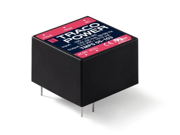 Traco Power TMPS 05-124, 25,4 mm, 25,4 mm, 16,3 mm, 17,4 g, 5 W, 120-370 V