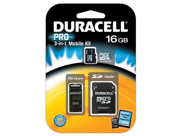 Duracell 16GB MicroSDHC, 16 GB, MicroSDHC, Klasse 10, Sort