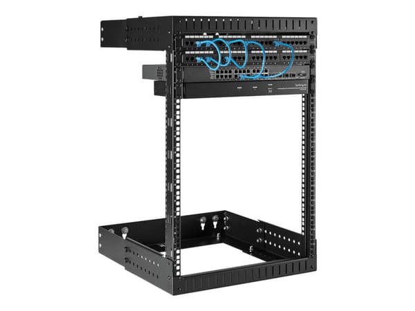 StarTech.com 15U Väggmonterat serverrack med justerbara skenor - Rack - väggmontering - svart - 15U - 19"