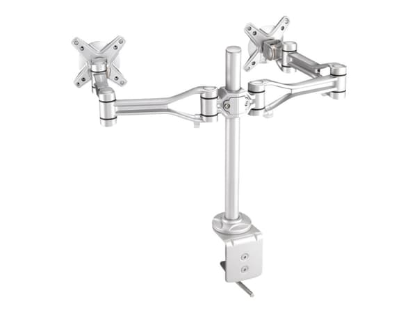 Neomounts FPMA-D1030D - Monteringssett - full bevegelse - for 2 LCD-skjermer - sølv - skjermstørrelse: 10"-24" - klemmemonterbar, skrivebordsmonterba