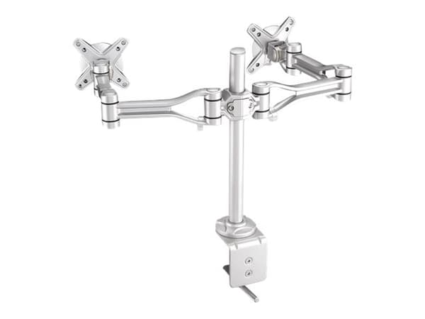 Neomounts FPMA-D1030D - Monteringssett - full bevegelse - for 2 LCD-skjermer - sølv - skjermstørrelse: 10"-24" - klemmemonterbar, skrivebordsmonterba Sølv