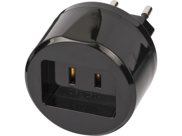 Brennenstuhl 1508500010, Tyyppi A, Tyyppi C (Europistoke), 250 V, 2,5 A, Musta
