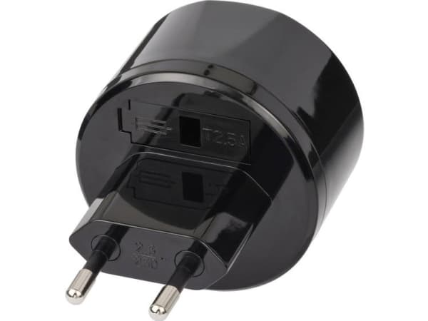 Brennenstuhl 1508500010, Tyyppi A, Tyyppi C (Europistoke), 250 V, 2,5 A, Musta