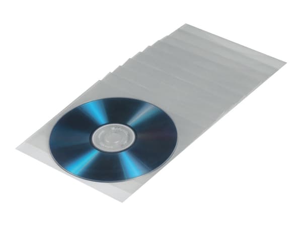 Hama CD/DVD Protective Sleeves - CD/DVD-fodral - kapacitet: 1 CD/DVD - transparent (paket om 100)