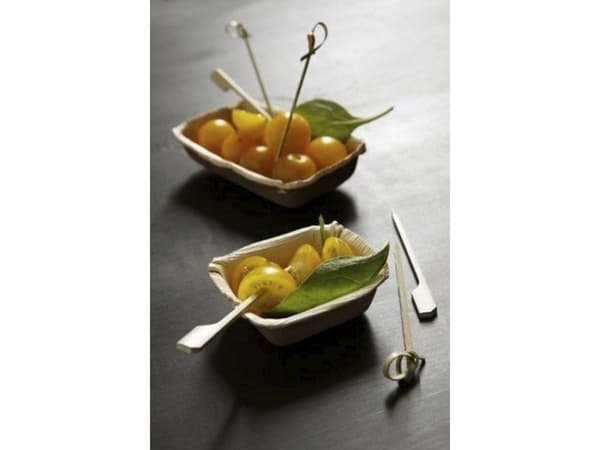 Skål 70x70x20 mm Firkant Bionedbrydelig Palmeblad,24 pk x 25 stk/krt