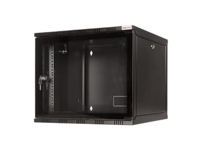 LogiLink W15A40B, Väggmonterad rack, 15U, 50 kg, Knapplås, Svart