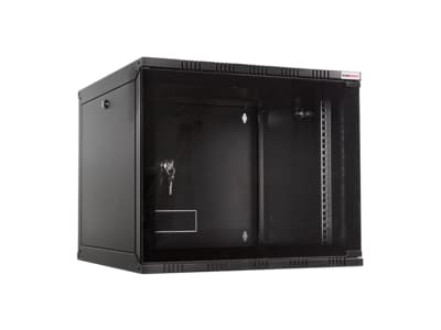 LogiLink W15A40B, Väggmonterad rack, 15U, 50 kg, Knapplås, Svart