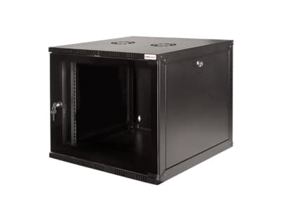 LogiLink W15A40B, Väggmonterad rack, 15U, 50 kg, Knapplås, Svart