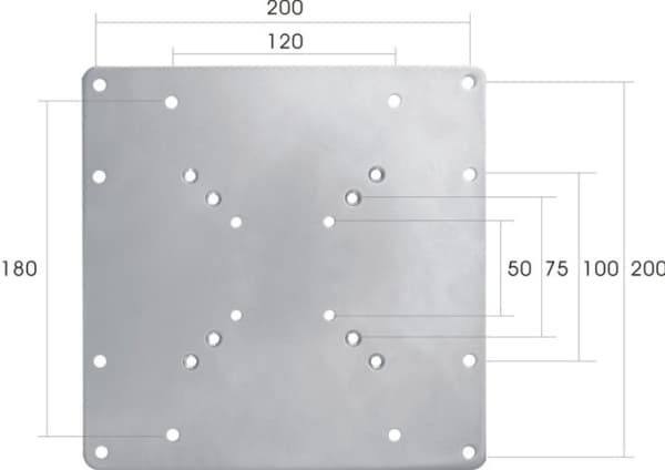 Neomounts FPMA-VESA200 - Monteringskomponent (VESA-adapterplate) - for LCD-skjerm - sølv - skjermstørrelse: 22"-42"