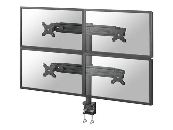 Neomounts FPMA-D700D4 - Monteringssett - full bevegelse - for 4 LCD-skjermer - svart - skjermstørrelse: 19"-30" - klemmemonterbar, skrivebordsmonterb