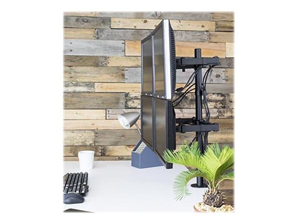 TECHly - Ställ - för 4 LCD-bildskärmar - svart - skärmstorlek: 13"-27" - klämma, monterbar