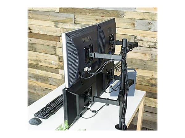 TECHly - Ställ - för 4 LCD-bildskärmar - svart - skärmstorlek: 13"-27" - klämma, monterbar