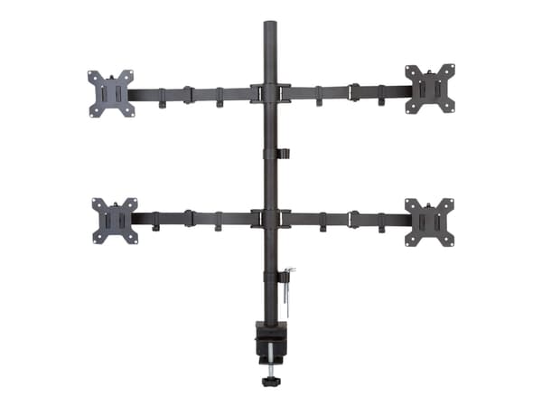 TECHly - Ställ - för 4 LCD-bildskärmar - svart - skärmstorlek: 13"-27" - klämma, monterbar