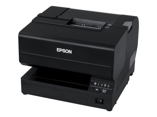 Epson TM J7700 - Kvittoskrivare - bläckstråle - Rulle (8,3 cm), 230 x 297 mm - upp till 98 mm/sek - USB 2.0, LAN - kniv - vit Svart