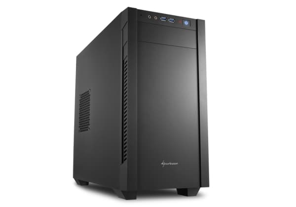 Sharkoon S1000 - Tower - micro ATX - ingen strømforsyning - svart - USB/lyd