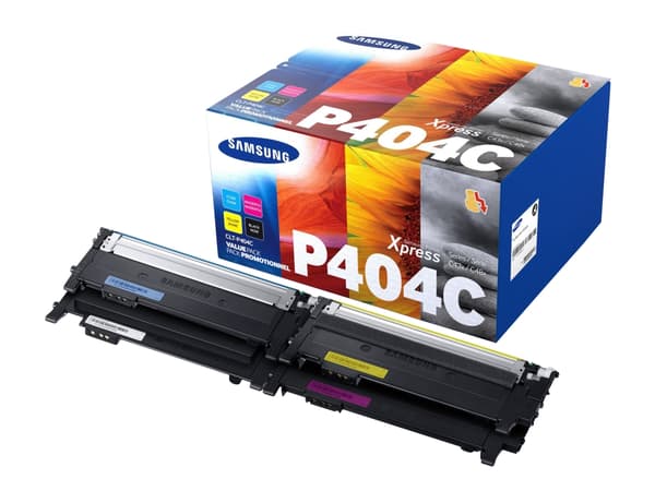 Samsung CLT-P404C musta/syaani/magenta/keltainen värikasetti, nelipakkaus, 1500 sivua, 1000 sivua, Musta, Syaani, Magenta, Keltainen, 4 kpl
