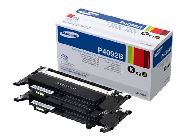 Samsung CLT-P4092B - 2-pack - svart - original - tonerkassett (SU391A) - för Samsung CLX-3170, CLX-3175, CLX-3176, CLX-4175