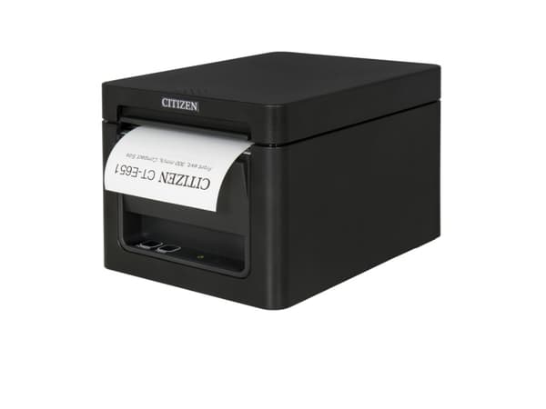 Citizen CT-E651 - Kvittoskrivare - direkt termisk - Rulle (8 cm) - 203 dpi - upp till 300 mm/sek - USB 2.0 - kniv - svart