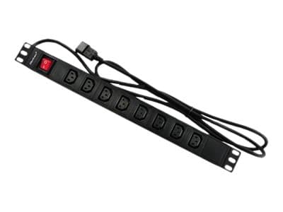 Qoltec Overvoltage - Flerkoplingslist (kan monteres i rack) - AC 220-250 V - 3500 watt - inngang: IEC 60320 C14 - utgangskontakter: 8 (8 x IEC 60320