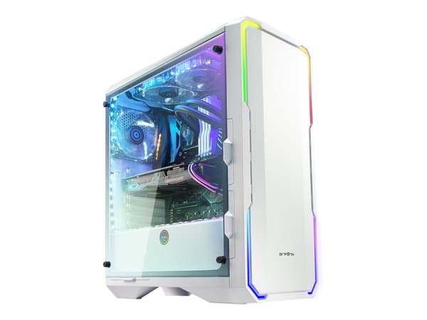 BitFenix Enso - Tower - utökad ATX - genomskinlig sidopanel (härdat glas) - ingen strömförsörjning (ATX) - vit - USB/ljud Vit