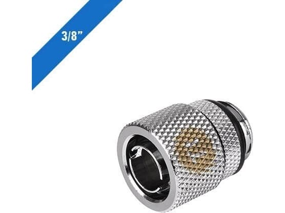 Thermaltake Pacific 3/8" ID x 1/2" OD Compression - jäähdytysjärjestelmän säätö - kromi