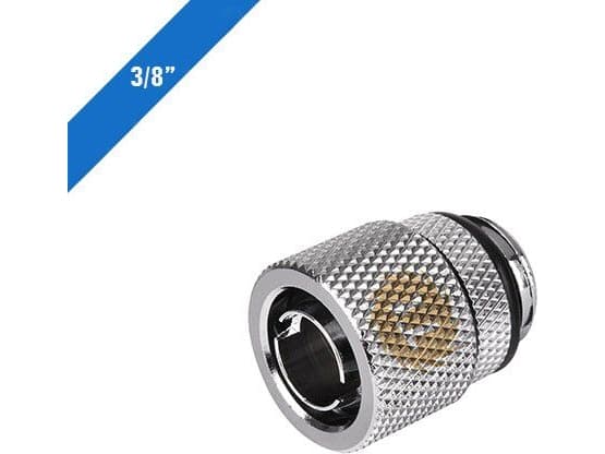Thermaltake Pacific 3/8" ID x 1/2" OD Compression - jäähdytysjärjestelmän säätö - kromi