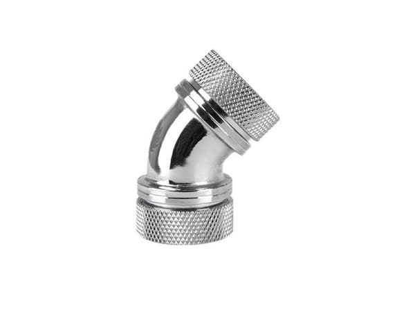Thermaltake Pacific G1/4 PETG Tube 45-Degree Dual Compression - Armatur for væskekjølesystem - krom