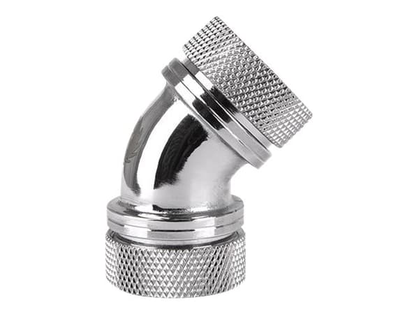 Thermaltake Pacific G1/4 PETG Tube 45-Degree Dual Compression - Armatur for væskekjølesystem - krom